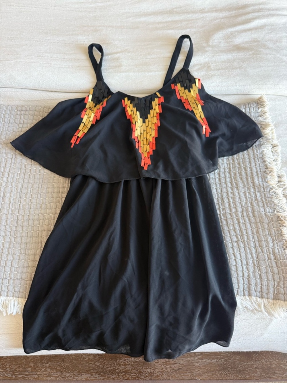 Black Dress with Beaded Accent